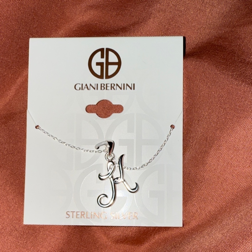 Giani Bernini Silver Script Initial Necklace